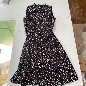 Mod Cloth Black Dress with Red & White Flowers Size 8